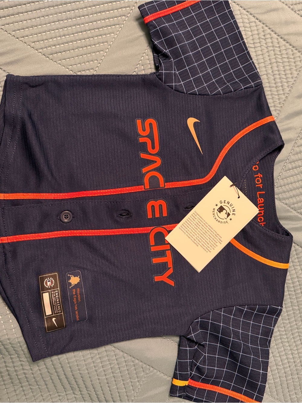 Nike toddler Navy Jersey with Orange Accents